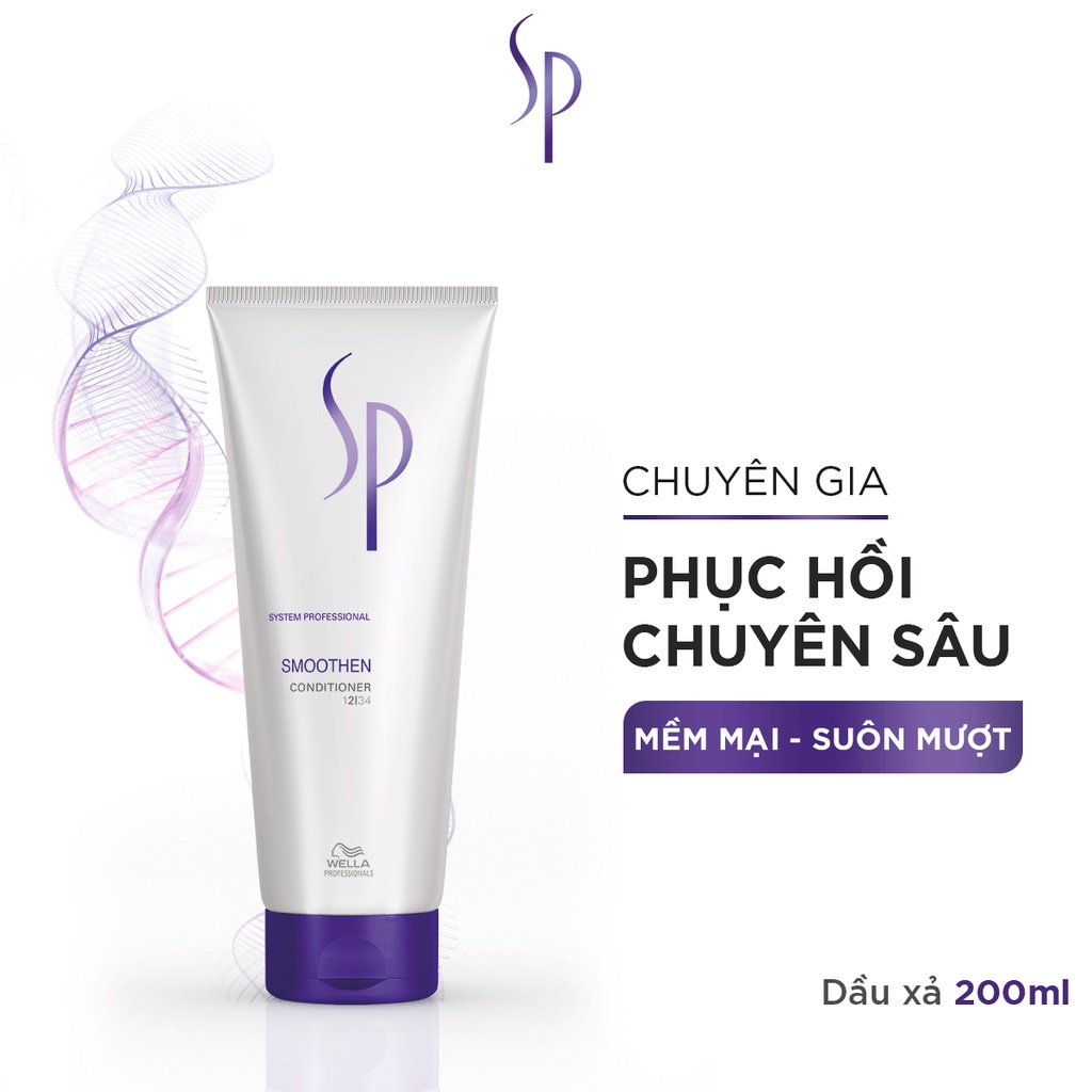 Combo Dầu Gội Xả SP Smoothen Làm Mượt Tóc, Giúp Bề Mặt Tóc Sáng Bóng, Mềm Mại Size Nhỏ ( Gội 250ml + Xả 200ml)