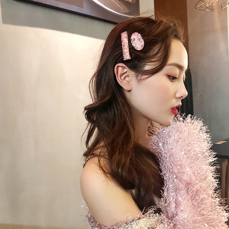 Kẹp Tóc Một Bên Hình Chữ Nhật / Giọt Nước / Vỏ Sò Thời Trang Năm 2022