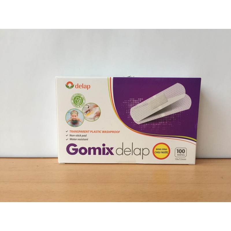 MIẾNG DÁN VẾT THƯƠNG CHỐNG NƯỚC GOMIX DELAP HỘP 100 MIẾNG