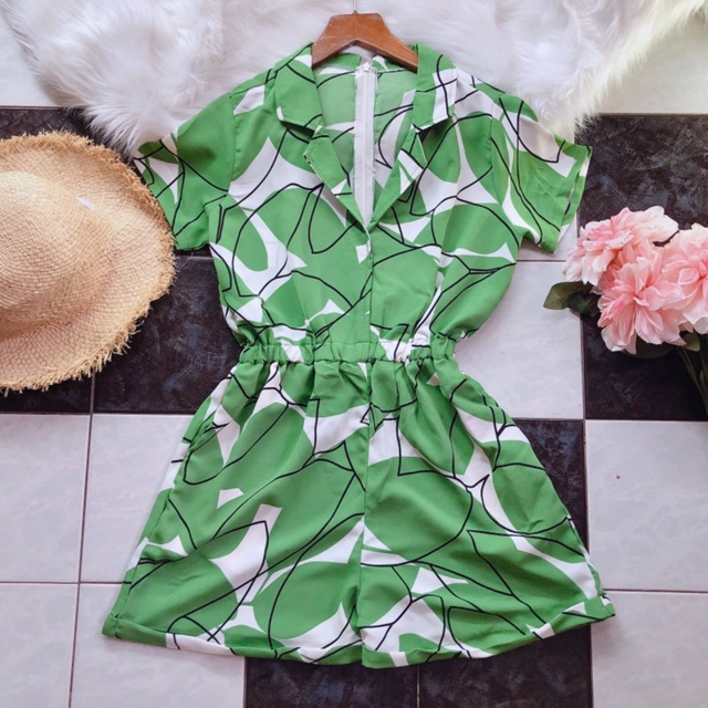 Bộ bay cổ vest dễ thương thời trang Hàn Quốc