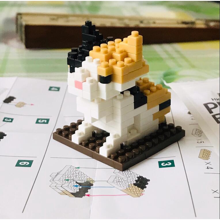 khối xây dựng nano vườn bách thú Thiên nga chó bông Schnauzer Gấu trúc câu đố giáo dục Mô hình Đồ chơi Quà tặng
