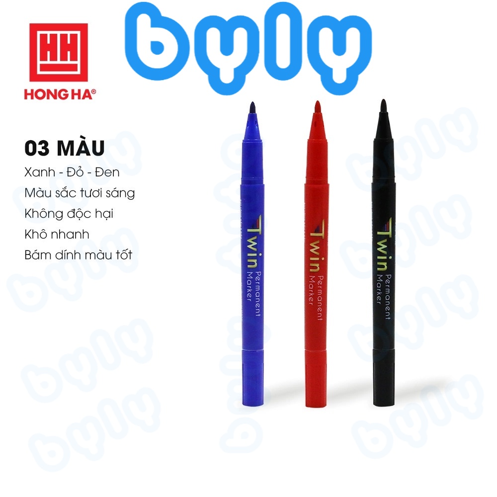 Bút lông dầu 2 đầu GX-PM02 Hồng Hà 6669 - ByLy Store