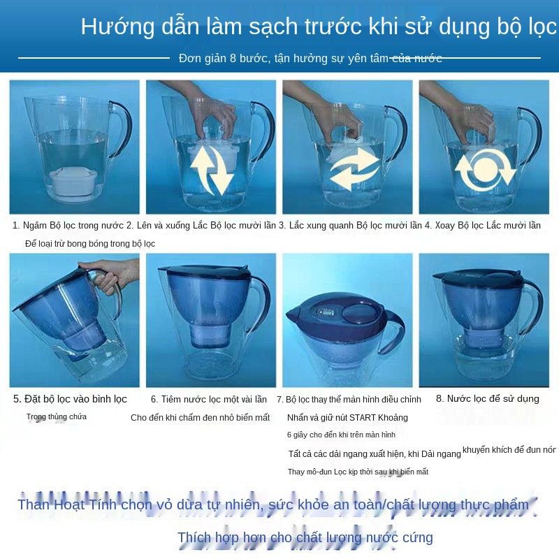 ❦❏△Phần tử lọc Birande [Chính thức xác thực] Máy nước BRITA gia đình bộ ấm đun thế hệ thứ ba