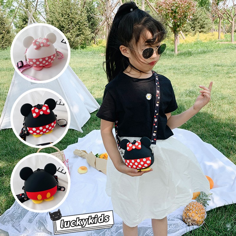 Túi Đeo Chéo Hình Chuột Mickey Dễ Thương Cho Bé