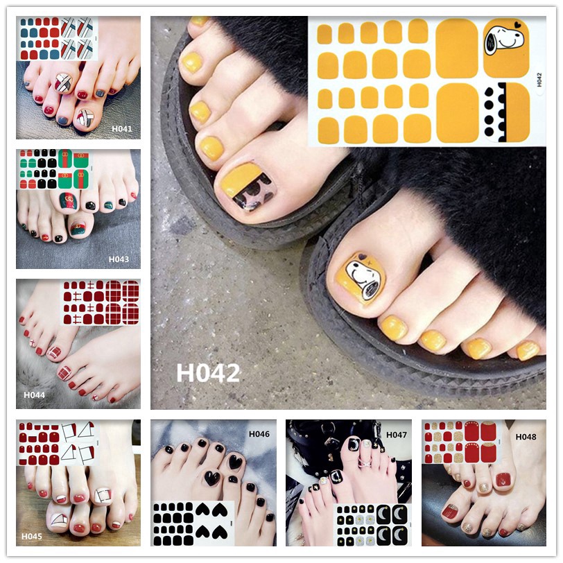 H001 - 050 Set 14 Miếng Dán Trang Trí Móng Lâu Dài Chống Nước Phong Cách Hàn Quốc Mẫu