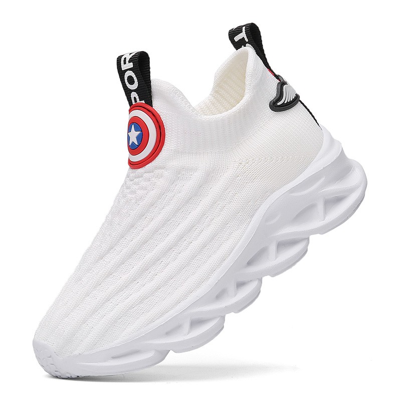 Ready Stock Giày Thể Thao Màu Trắng Sữa Size 26-39 Cho Bé Trai 5-14 Tuổi Size 26-39