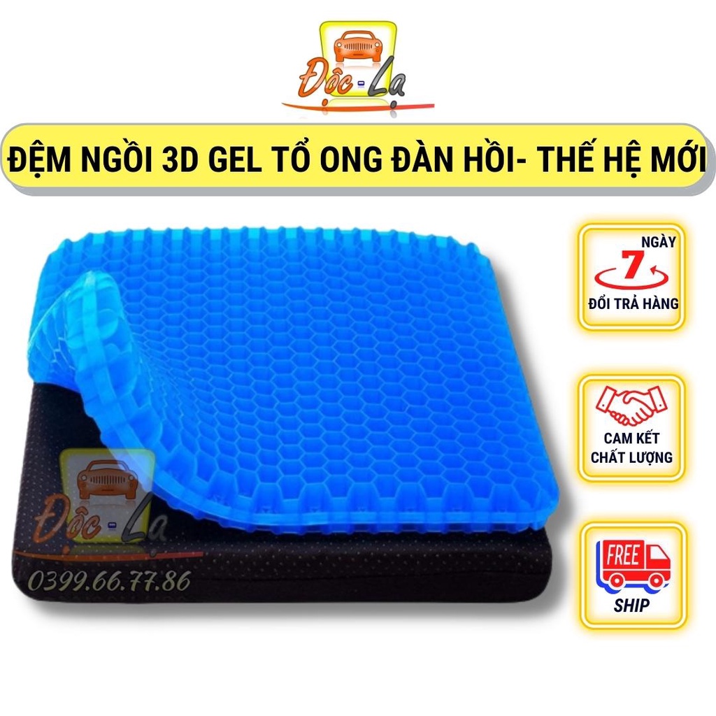 Đệm Ngồi Gel lưới 3D Thoáng Khí Tuần Hoàn Tiện Lợi - Nệm Ngồi Ghế Văn Phòng, Ghế Làm Việc