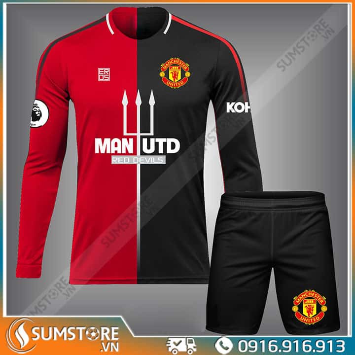 Đồ Thể Thao Đá Bóng Nam Nữ Độc Lạ Man United The Half Dài Tay - Thun Lạnh Cao Cấp