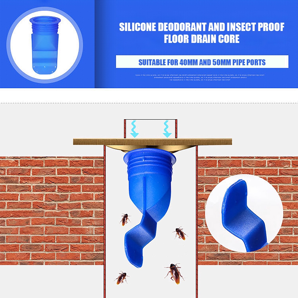 Lõi thoát nước silicon bền kèm nắp đậy bằng thép không gỉ khử mùi hôi tiện dụng