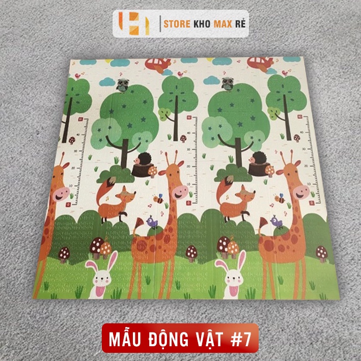 Thảm Xốp Cho Bé Gấp Gọn, Tấm Lót Trải Sàn 2 Mặt Chống Thấm, Chống Trơn Hàn Quốc Phủ Silicon 1M8 x 2M