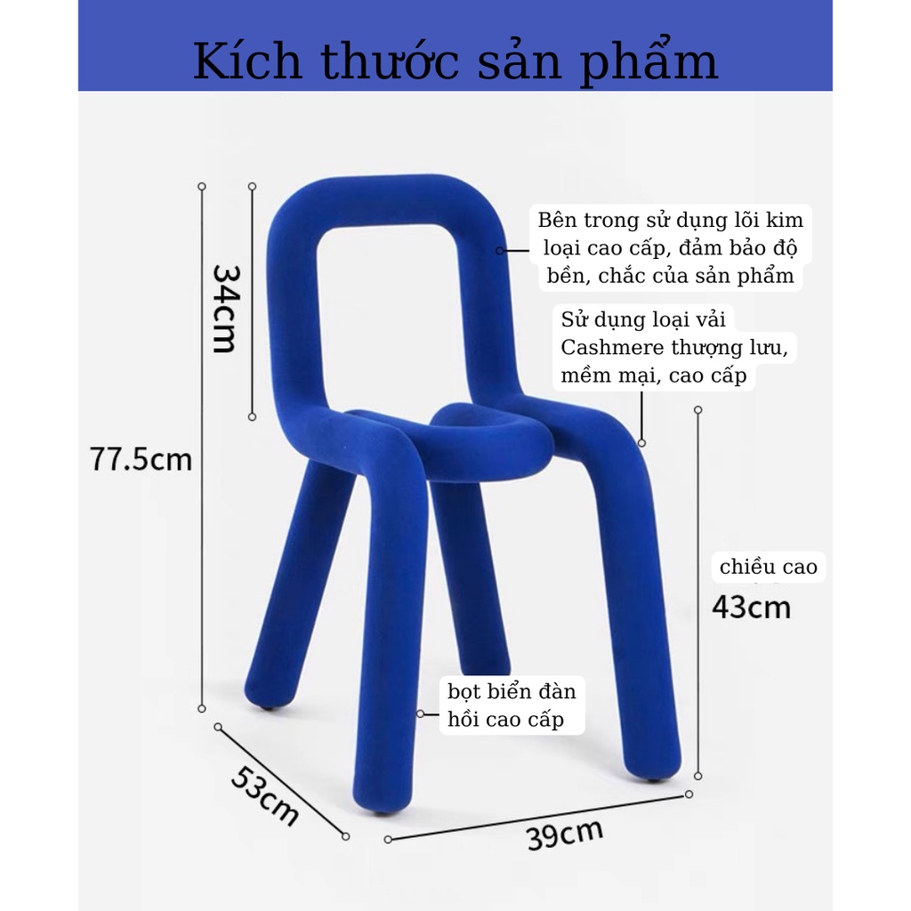 Ghế bold chair phong cách tối giản, hiện đại, hàng nhập khẩu, decor Forher.since1998