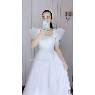 MARiVAN-ĐẦM MAXI TAY LOE CỔ VUÔNG
