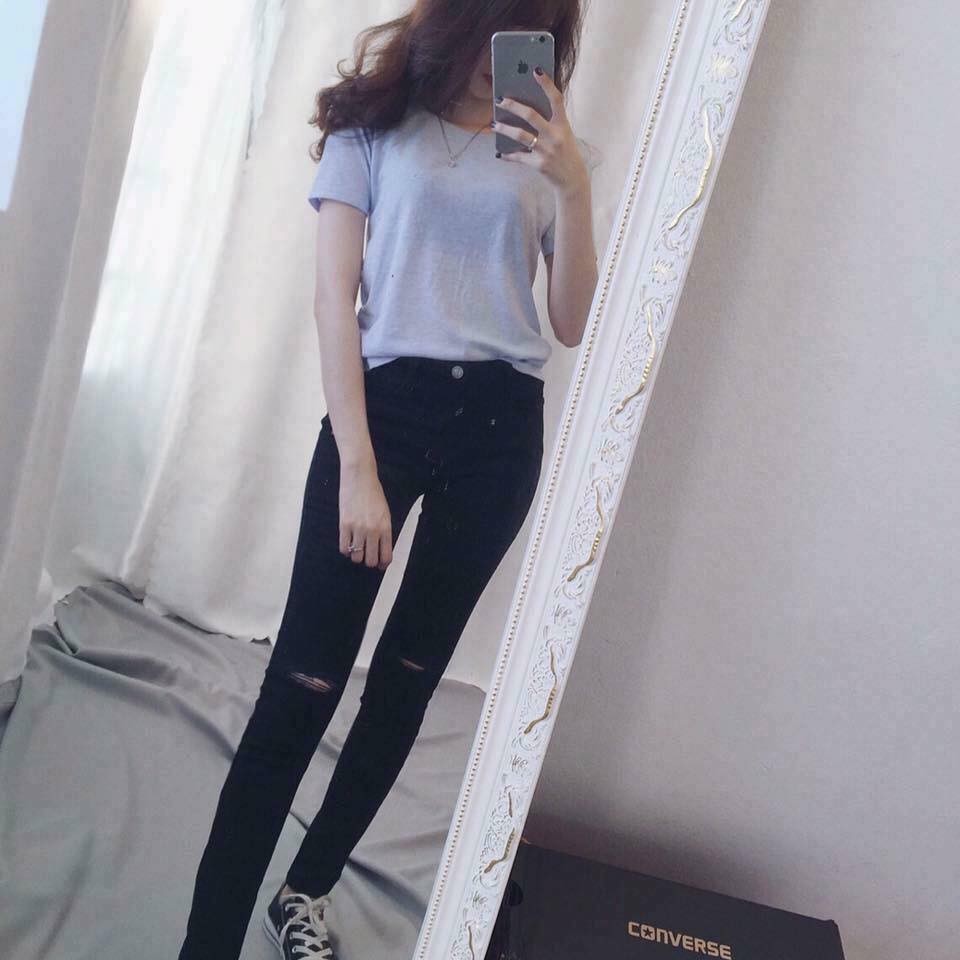 Quần jeans đen cạp cao siêu tôn dáng - Hàng cao cấp ko phai màu | BigBuy360 - bigbuy360.vn
