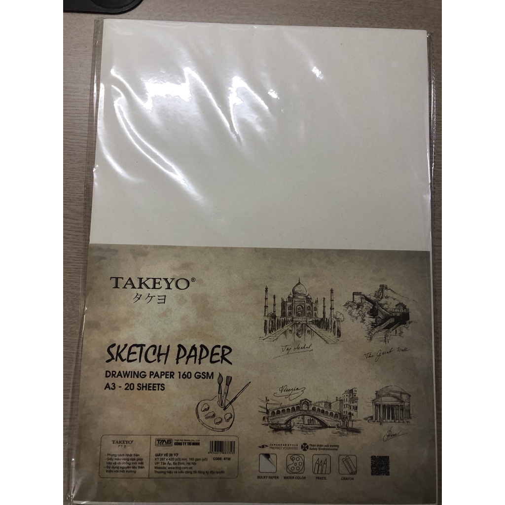 Giấy vẻ Takeyo A3, A4 Xấp 20 tờ