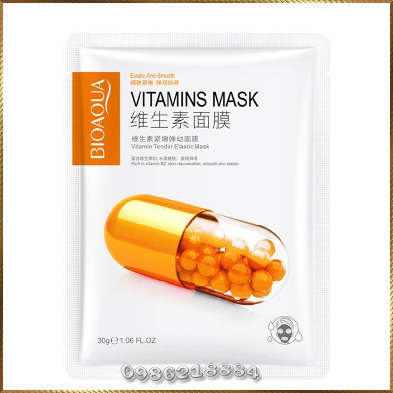 Mặt nạ Vitamins Mask Bioaqua giảm thâm kiềm dầu cung cấp dưỡng chất cho da VMB7 | WebRaoVat - webraovat.net.vn