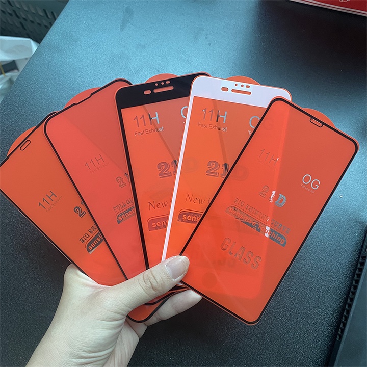Kính cường lực iphone full màn 21D dành cho iphone 6/6s/7/7Plus/X/Xs/11/11ProMax/12/12ProMax - Panda Case