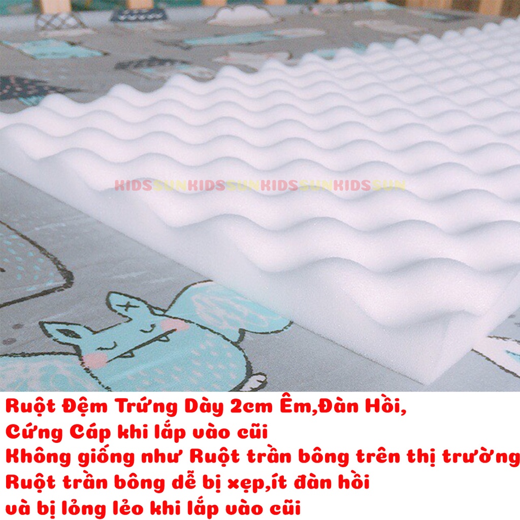 Quây Cũi Cho Bé Bao Gồm Ruột Đệm Trứng Dày 2 Cm Và Vỏ Chất Vải Cotton 100% Nhiều Màu Sắc KIDSSUN