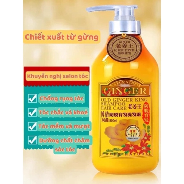 Dầu gội gừng Boqian kích thích mọc tóc 800ml