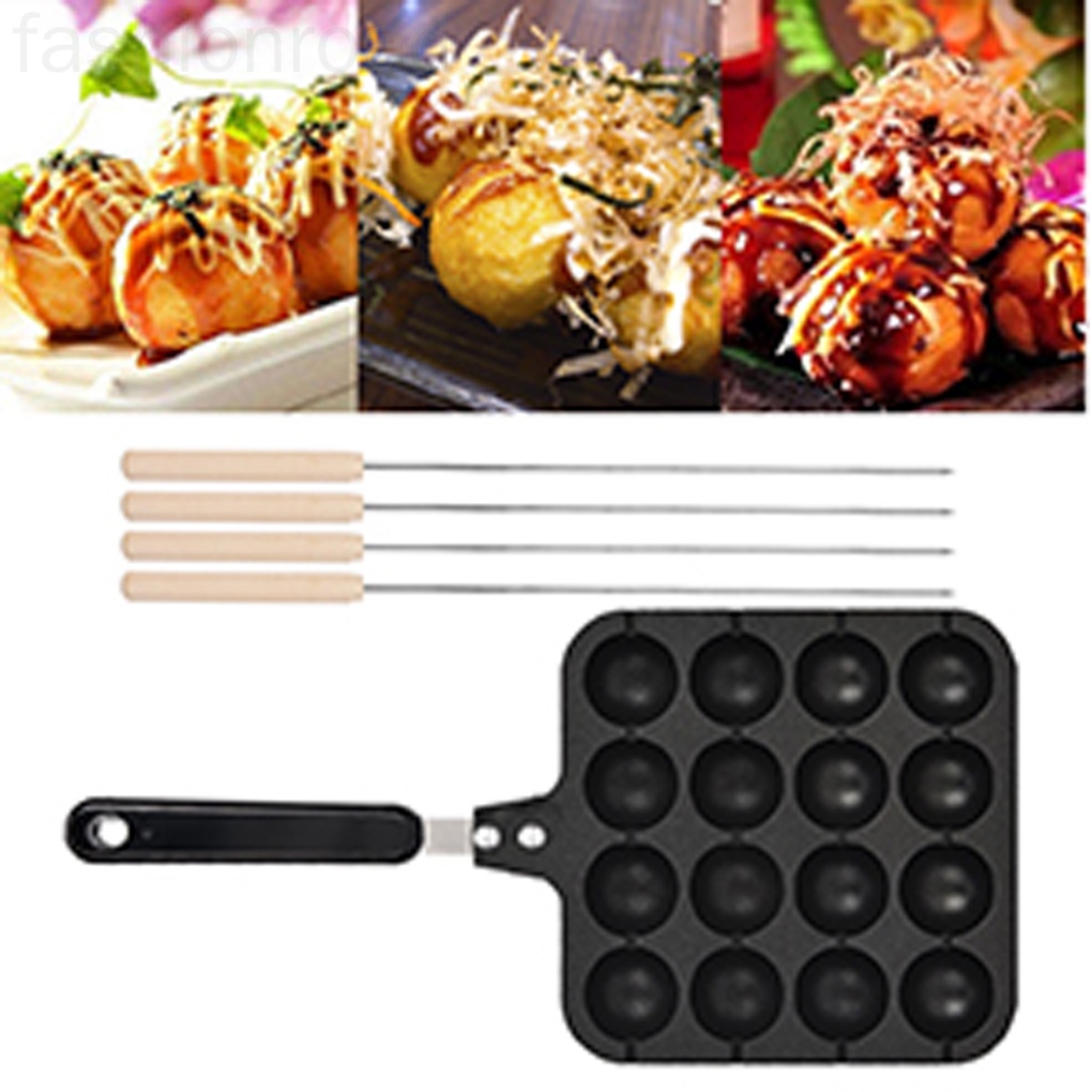 Khuôn làm bánh bạch tuộc chống dính có 4 đầu kim tiện dụng