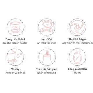 Máy Xay Đa Năng Xay Ăn Dặm Cho Bé BEAR QSJ-B02Q1 Dung Tích 0,6L [CMART GIA DỤNG TIỆN ÍCH]