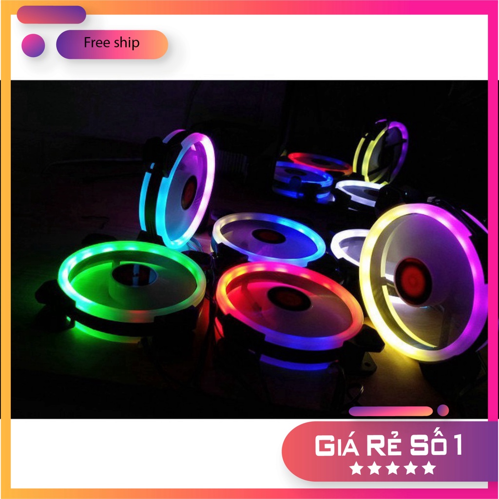 Quạt Tản Nhiệt, Fan Led RGB Dùng Cho PC - Fan Case siêu đẹp - Có bán kèm hub và điểu khiển MSP 02109