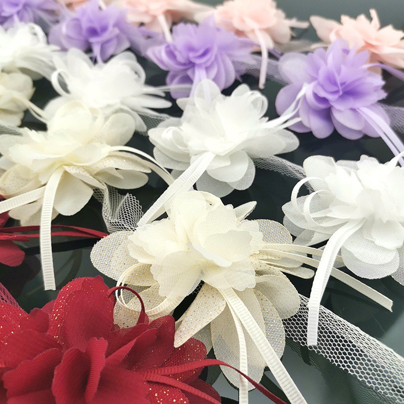 Chiffon flower used for holiday gift wrapping decoration clothing accessories