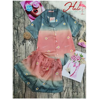 Đồ ngủ lụa satin hoa loang