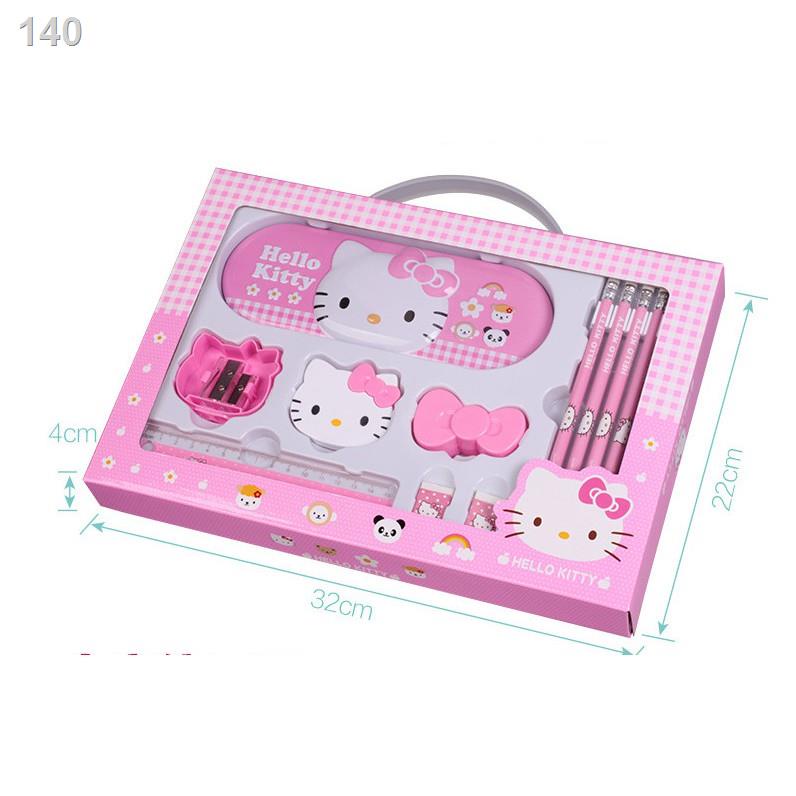 【giá rẻ】☎☘☘Bộ dụng cụ học tập 11 món cho bé Hello Kitty