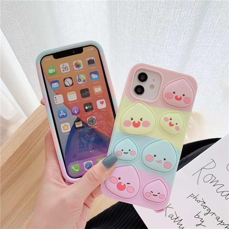 Ốp điện thoại silicon mềm hình quả đào thích hợp cho Iphone 13 12 Pro Max 12mini 11 Pro Max 6 6s 7 8 Plus X Xr Xs Max