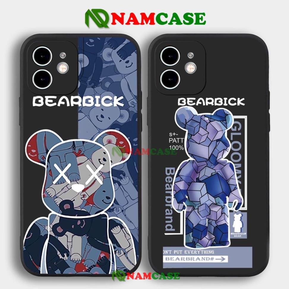 Ốp lưng iPhone Gấu Bear Cute cạnh viền vuông silicon mềm dẻo cho iphone 6/6s/7/8/X/Xr/XS/11/12/13 Pro Plus Max