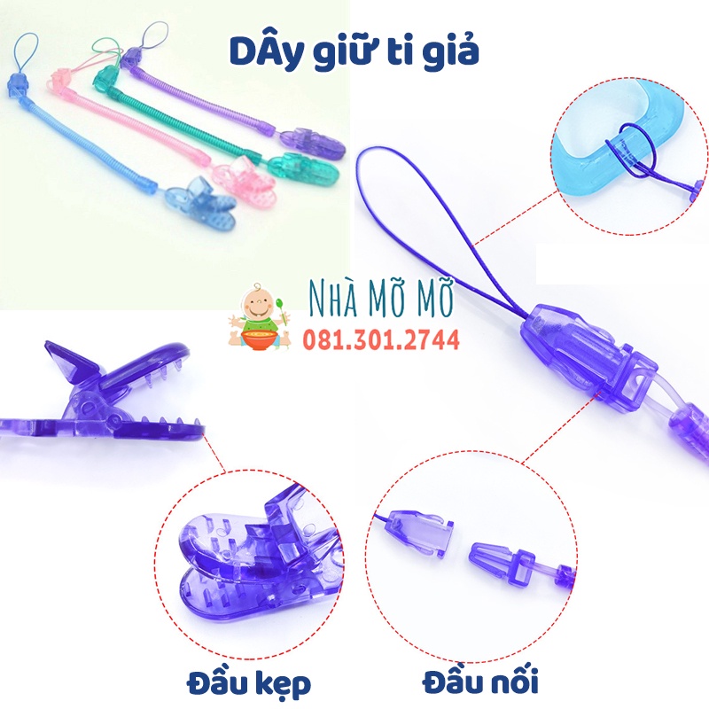 Hộp đựng ti giả núm ty cho bé và dây giữ ti có móc treo avent dr brown bibs - Nhà MỠ
