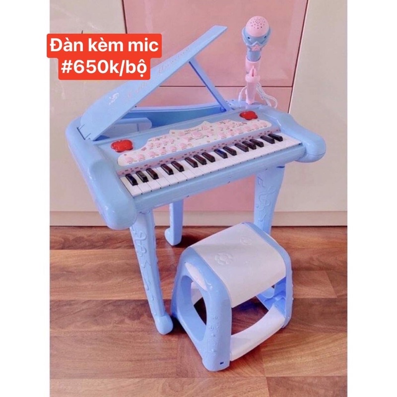 Bộ đàn piano kèm mic thu âm, có ghế ngồi cho bé, phiên bản tiếng anh cho bé dễ sử dụng