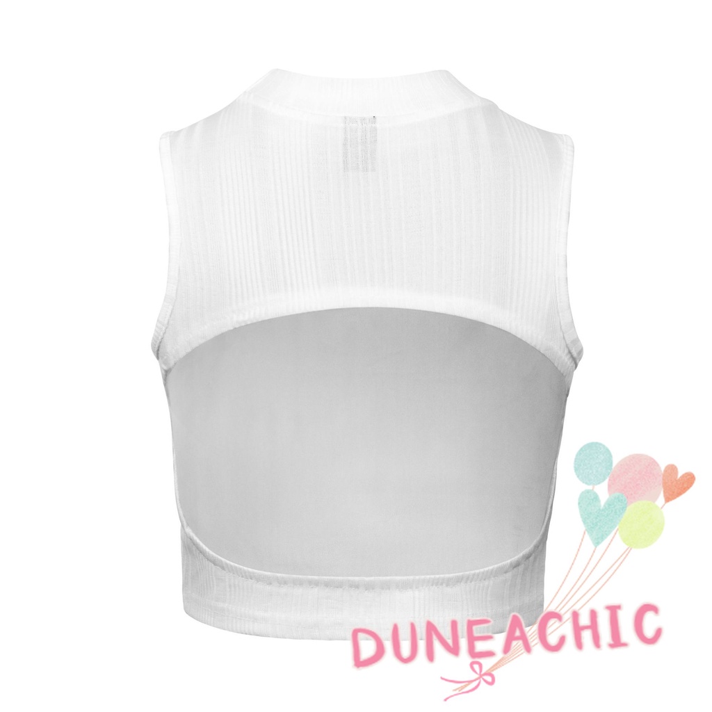 DUNEA Áo Tank Top Cổ Tròn Màu Trơn Thời Trang Cho Nữ