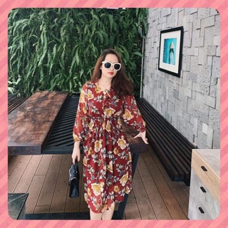 HCM có sẵn Đầm maxi hè thu tay dài NHIỀU MẪU Freesize đến 65kg đầm hoa nhí đầm bầu