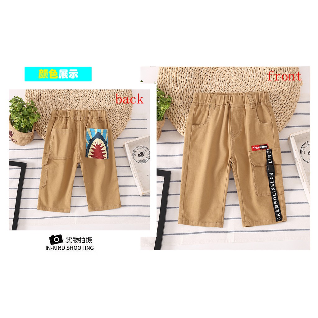 Quần Short Lưng Thun Rút Dây Cho Bé Trai Từ 3-8 Tuổi