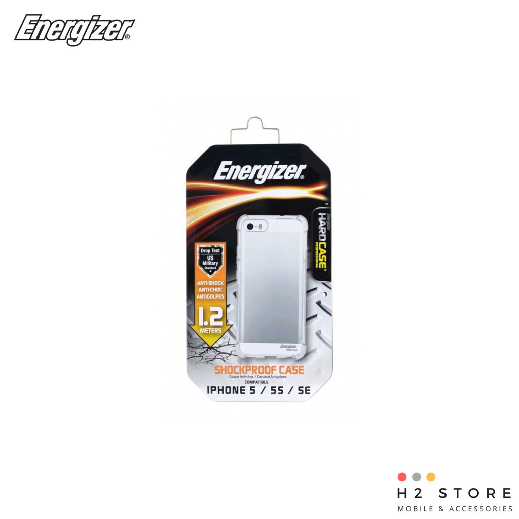 Ốp lưng trong suốt Energizer chống sốc 1.2m cho iPhone 5/5S - ENCMA12IP5TR