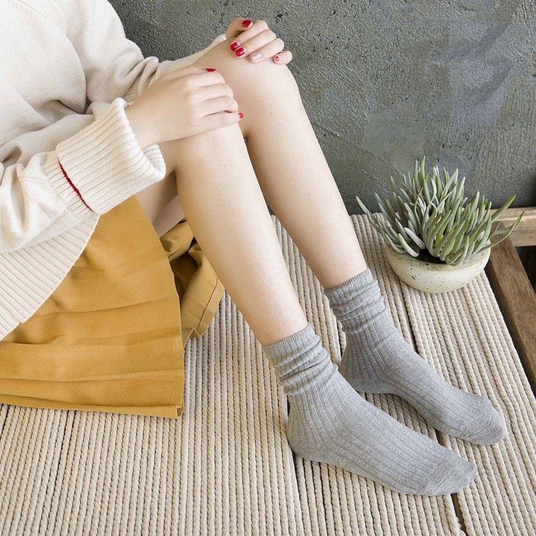 Vớ cotton cổ cao vừa thời trang cổ điển 21081