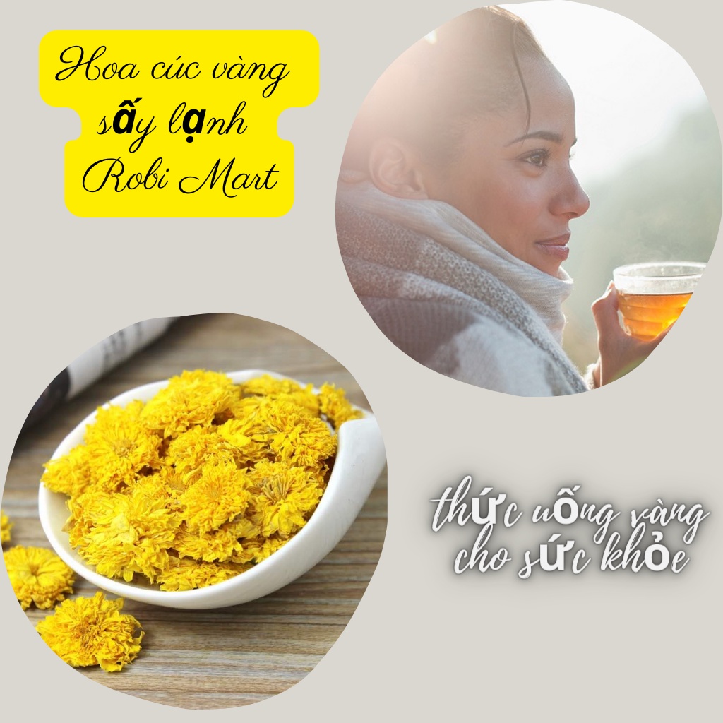 Trà hoa cúc vàng sấy lạnh Robimart gói 20g - Hàng chính hãng