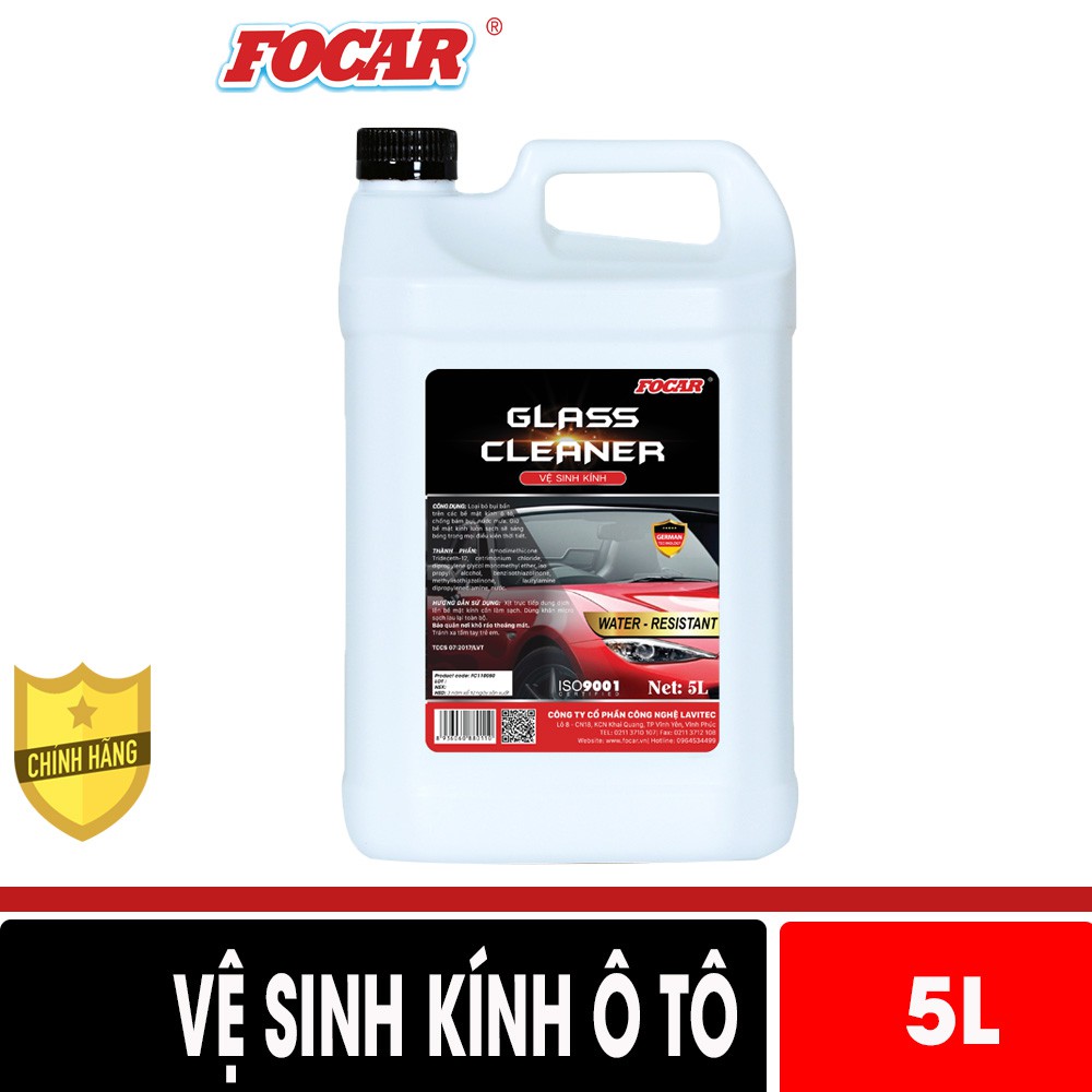 Dung dịch vệ sinh kính ô tô Focar Glass Cleaner 5L