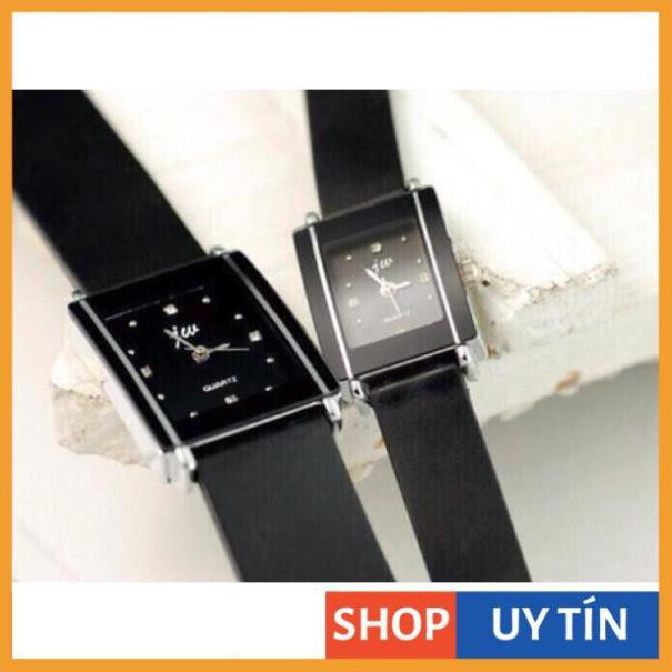 Đồng hồ cặp nam nữ Jw L5078 dây cao su mặt chữ nhật