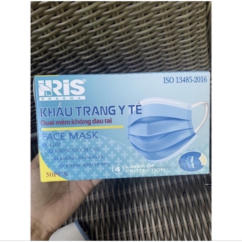 KHẨU TRANG IRIS PHARMA 4 lớp KHÔNG ĐAU TAI | BigBuy360 - bigbuy360.vn