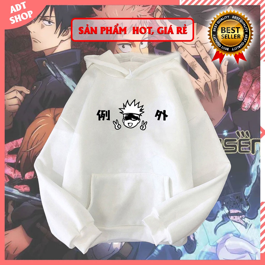 Áo Hoodie In Hình Anime Jujutsu Kaisen Satoru Gojo chibi màu trắng HOT độc đẹp giá siêu rẻ