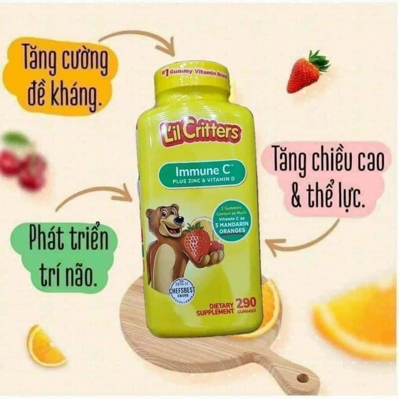 [Hàng Mỹ Bao Check]Kẹo Dẻo Bổ Sung Vitamin Gấu Lil'Critter Gummy Vites Multivitamin Complete Cho Trẻ Từ 2 Tuổi 300 Viên