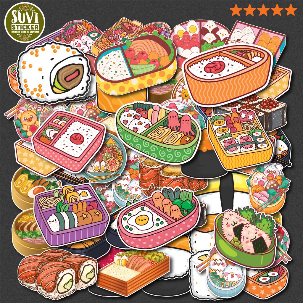 Sticker Đồ Ăn Food chống nước sticker dán mũ bảo hiểm, laptop, điện thoại, đàn guitar, vali. MSP: NS19