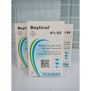 Bayticol - Phòng trị ve, ghẻ, chấy, rận, ruồi, mòng, két chai 10 ml