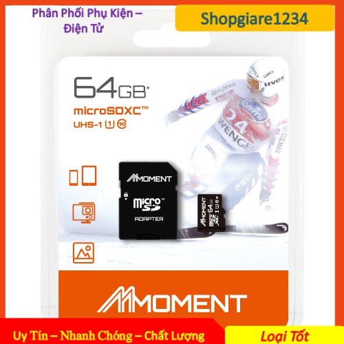 (Chống nước) Thẻ nhớ Micro SDHC U1 Moment 100Mb/s tốc độ cao- Hãng phân phối chính thức