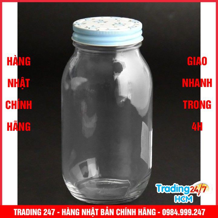 [Giao hàng HCM - 4h ] Lọ thủy tinh nắp kim loại 900ml Nội địa Nhật Bản