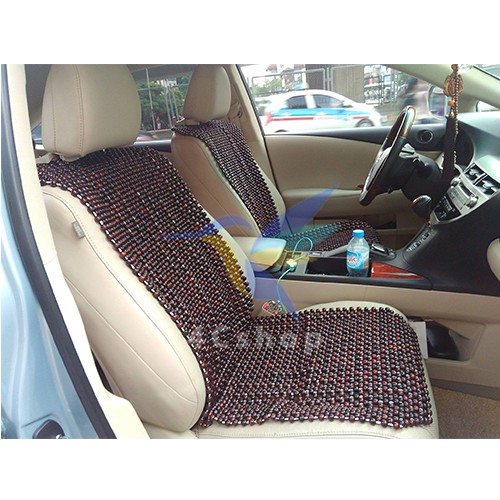 Tấm, miếng đệm lót hạt gỗ cho ghế ô tô, xe hơi bằng hạt gỗ Nhãn (hàng loại đẹp)