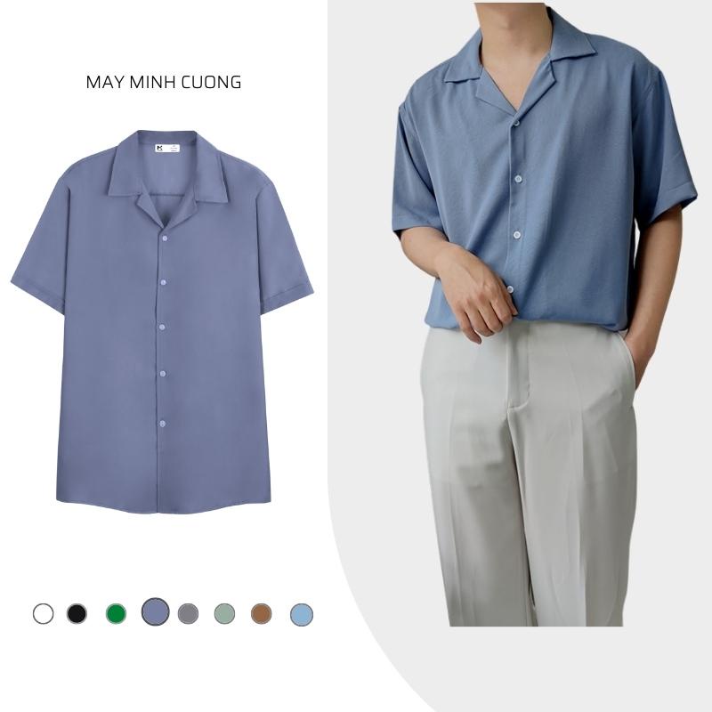 Áo sơ mi tay ngắn nam nữ form rộng Giá Sinh Viên Tận Xưởng vải lụa unisex SMV