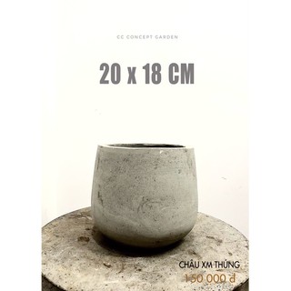 Chậu Xi Măng Thúng 20x18cm